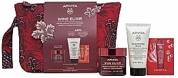 Духи, Парфюмерия, косметика Набор - Apivita Wine Elixir Wrinkle Reduction & Firmness Set (cr/50ml + cleans/milk/50ml + sun/cr/2ml+pouch)