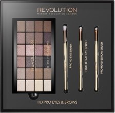 Духи, Парфюмерия, косметика Набор для макияжа глаз и бровей - Makeup Revolution Hd Pro Eyes & Brows Professional Nude Eyeshadow Brush Set