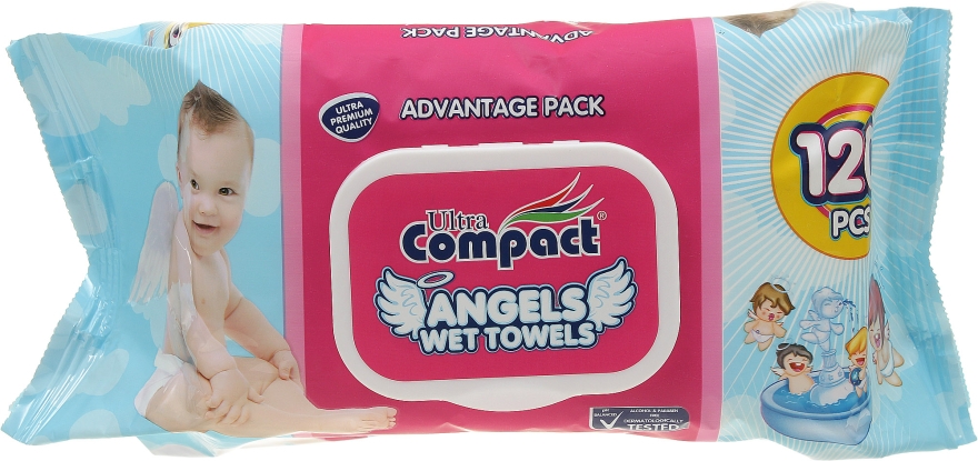Детские влажные салфетки - Ultra Compact Angels Wet Towels Advantage Pack