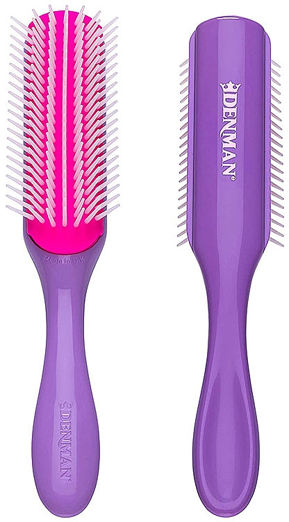 Щітка для волосся D3, фіолетова з рожевим - Denman Medium 7 Row Styling Brush African Violet — фото N1