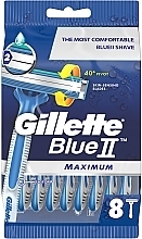 Набор одноразовых станков для бритья, 8шт - Gillette Blue II Maximum — фото N2