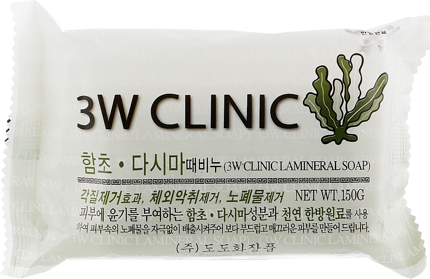 Мило для обличчя й тіла з екстрактом бурих водоростей - 3W Clinic Oriental Medicine Kelp Dirt Soap — фото N1