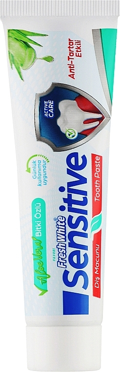 Зубна паста для чутливих зубів - Fresh White Sensitive Aloe Vera — фото N1