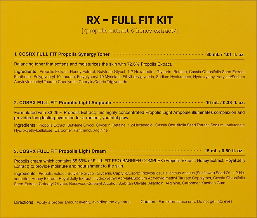Набор - Cosrx Honey Glow Propolis Trial Kit (f/ampoul/10ml + f/toner/30ml + f/cr/15ml) — фото N3