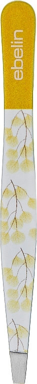 Пінцет із прямим кінчиком, біло-жовтий - Ebelin — фото N1