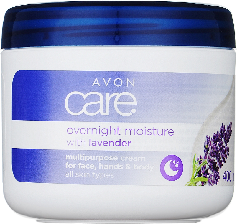 Універсальний живильний крем для обличчя, рук і тіла з лавандою - Avon Care Overnight Moisture With Lavender Cream — фото N1