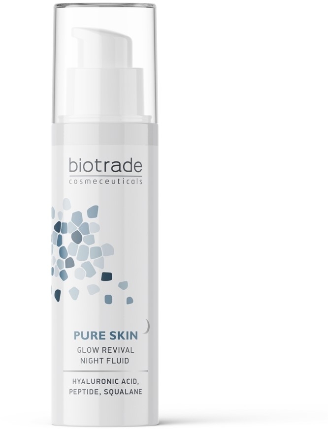 Ночной омолаживающий флюид с гиалуроновой кислотой и пептидами - Biotrade Pure Skin Glow Revival Night Fluid — фото 50ml