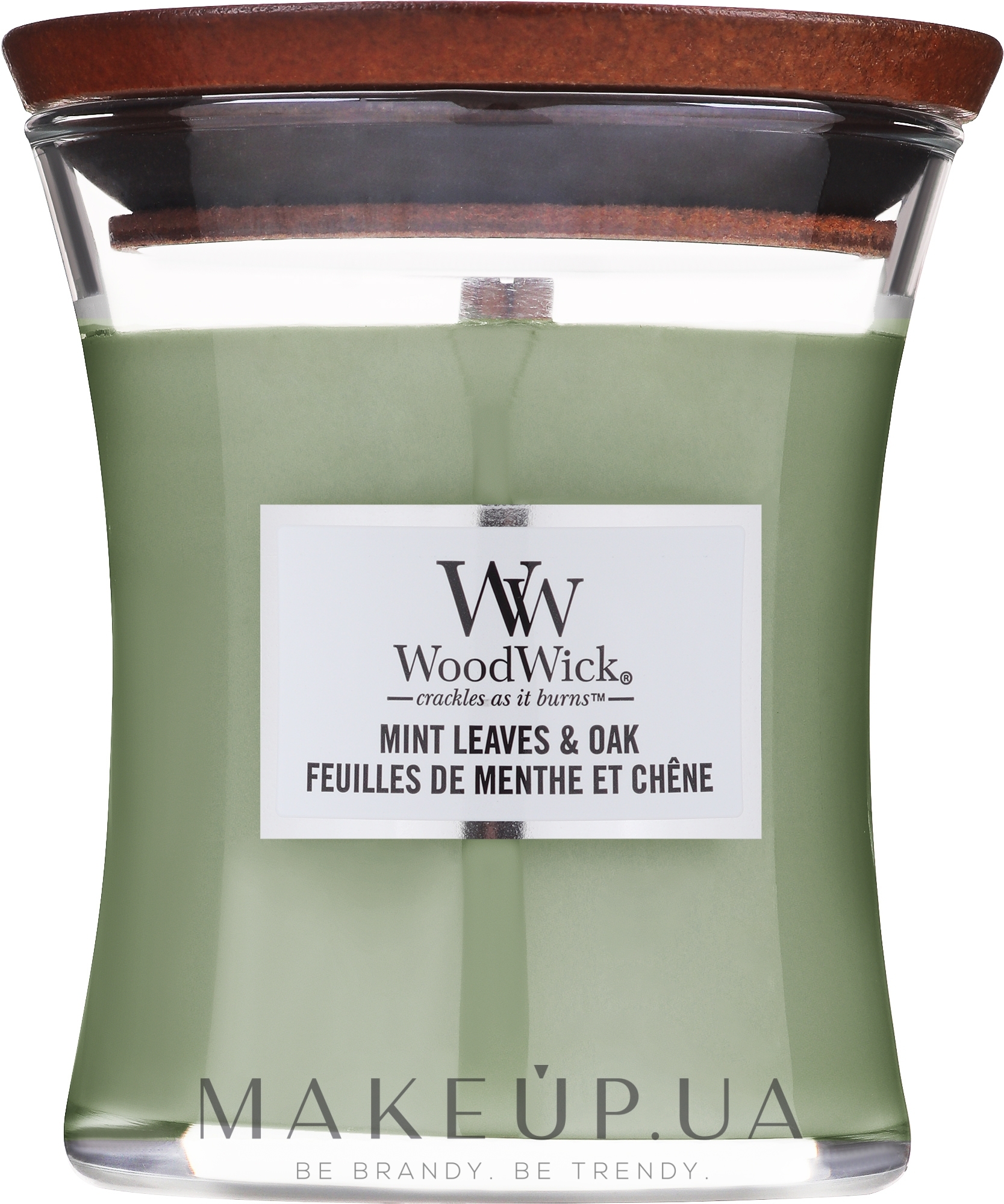 Ароматическая свеча - WoodWick Ellipse Mint Leaves & Oak — фото 275g