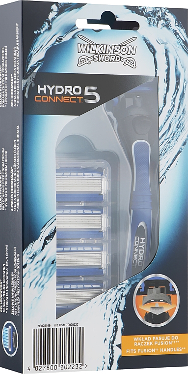 Бритва с 4 сменными картриджами - Wilkinson Sword Hydro 5 Connect — фото N1