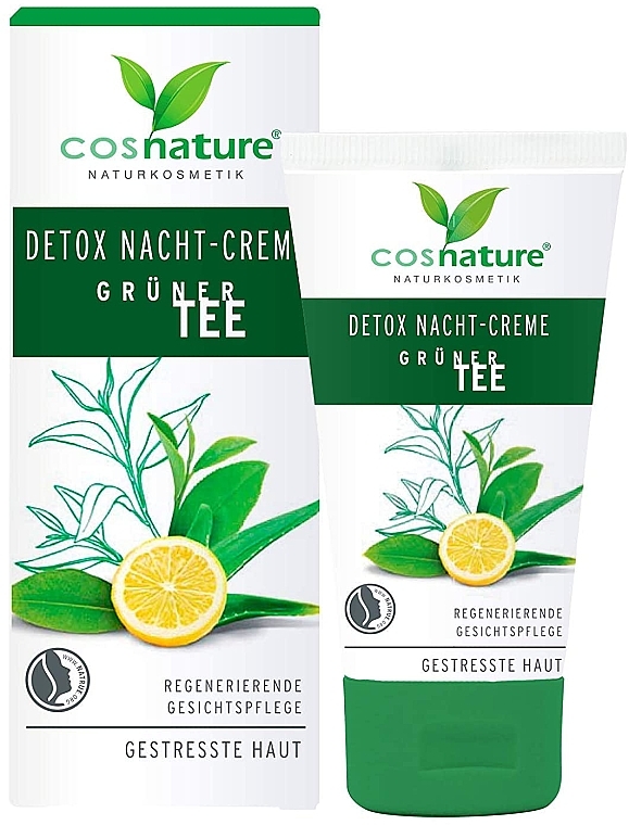 Крем для обличчя, нічний "Детокс" - Cosnature Night Cream Detox Green Tea — фото N1