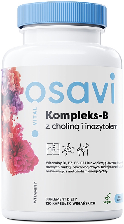 Комплекс вітамінів групи В з холіном та інозитолом  - Osavi Complex-B With Choline & Inositol — фото N2