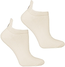 Жіночі шкарпетки з вишивкою, 1 пара, бежеві з ромашкою - Moraj — фото N1