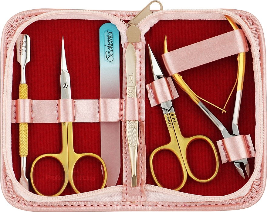 Маникюрный набор «Красный лак», 6 предметов, 77109A, светло-розовый - SPL — фото N2