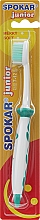 Зубна щітка "J", дитяча від 7 до 12 років, м'яка, з бірюзовою квіткою - Spokar J — фото N1