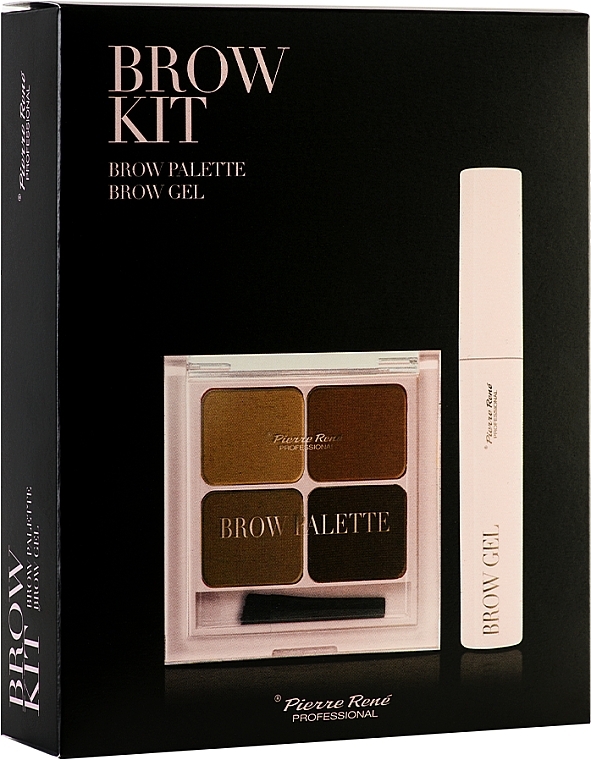 Набор для макияжа бровей - Pierre Rene Brow Kit (brow gel/10ml + brow palette) — фото N1