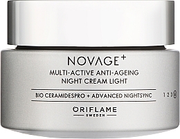 Легкий мультиактивный ночной крем для лица - Oriflame Novage+ Multi-Active Anti-Ageing Night Cream Light — фото N1