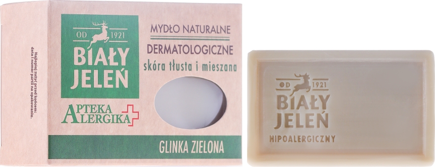 Дерматологическое мыло с зеленой глиной - Bialy Jelen Apteka Alergika Soap — фото N1