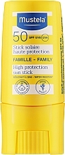 Духи, Парфюмерия, косметика Солнцезащитный стик SPF 50 - Mustela Sun Stick High Protection SPF50