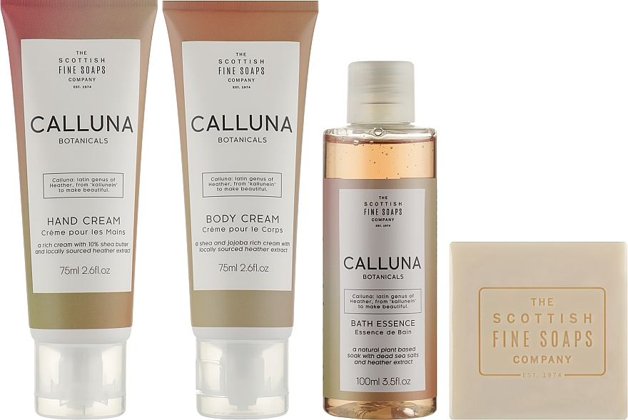 Набор - Scottish Fine Soaps Calluna Botanicals Luxurious Gift Set (h/cr/75ml + b/essence/100ml + b/cr/75ml + soap/40g) — фото N2