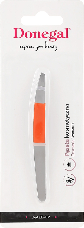 Пинцет скошенный "Neon Chic", 4107, оранжевый - Donegal Slant Tip Tweezers — фото N1