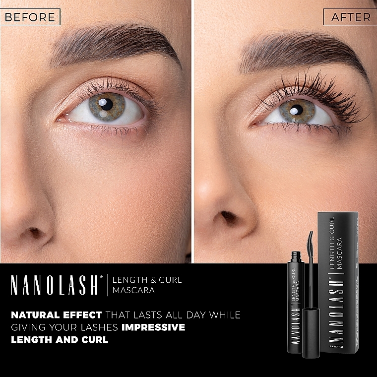 Тушь для ресниц "Удлинение и подкручивание" - Nanolash Length & Curl Mascara — фото N2