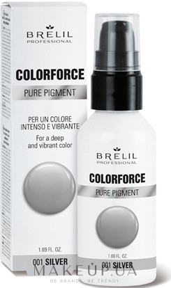 Концентрований пігмент для волосся - Brelil Colorforce Pure Pigment — фото 001 - Silver
