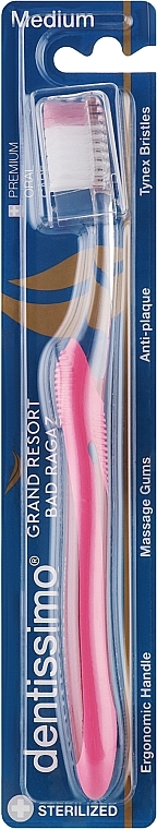 Зубная щетка со щетинками средней жесткости, розовая - Dentissimo Medium Special Edition — фото N1