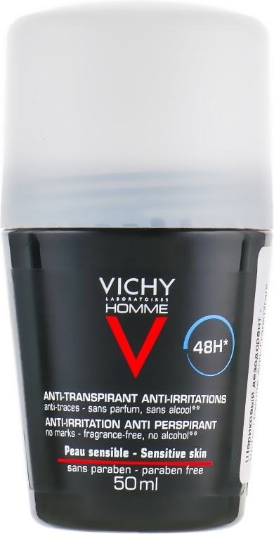Шариковый антиперспирант - Vichy Homme Anti-Transpirant 48H