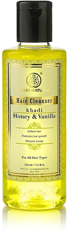 УЦЕНКА Натуральный травяной шампунь "Мед и ваниль" - Khadi Natural Ayurvedic Honey & Vanilla Hair Cleanser * — фото N3