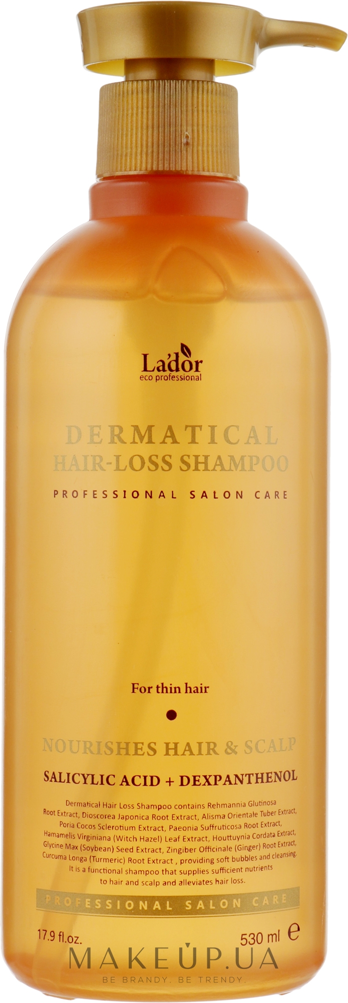 Бессульфатный шампунь против выпадения волос - La'dor Dermatical Hair-Loss Shampoo — фото 530ml
