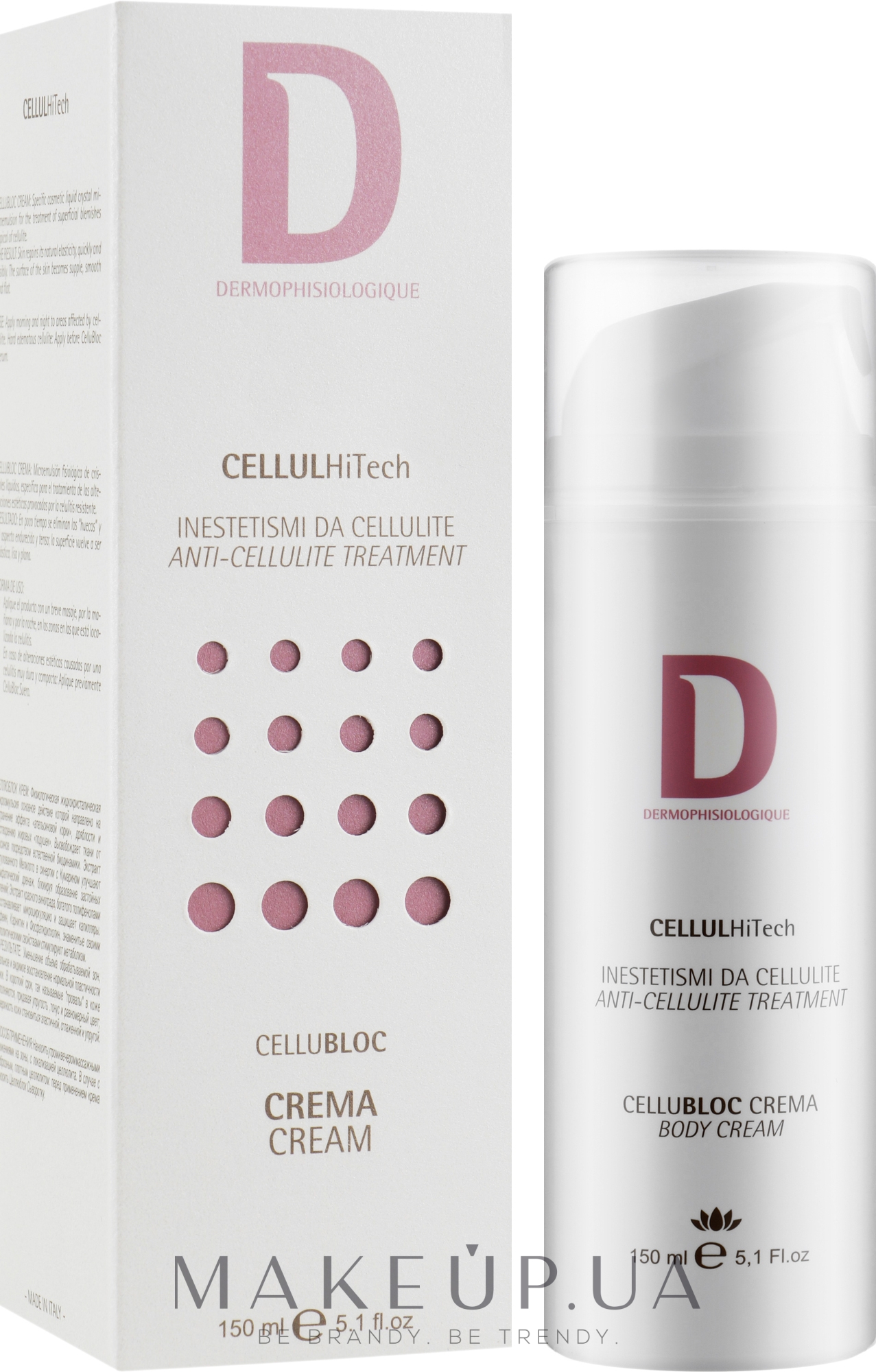 Лечебный антицеллюлитный крем для тела - Dermophisiologique CellulHiTech CelluBloc Cream — фото 150ml