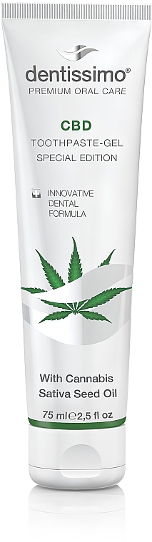 Зубная паста-гель с маслом семян конопли - Dentissimo CBD Toothpaste-Gel Special Edition with Cannabis Sativa Seed Oil — фото N2