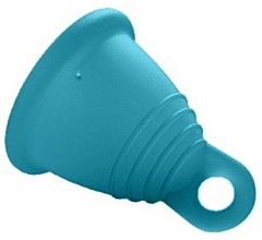 Менструальна чаша з петлею, розмір М, синя - MeLuna Soft Shorty Menstrual Cup Ring — фото N1