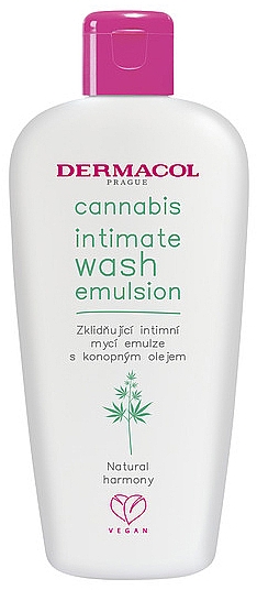 Заспокійливий засіб для інтимної гігієни з конопляною олією - Dermacol Cannabis Intimate Wash Emulsion — фото N1