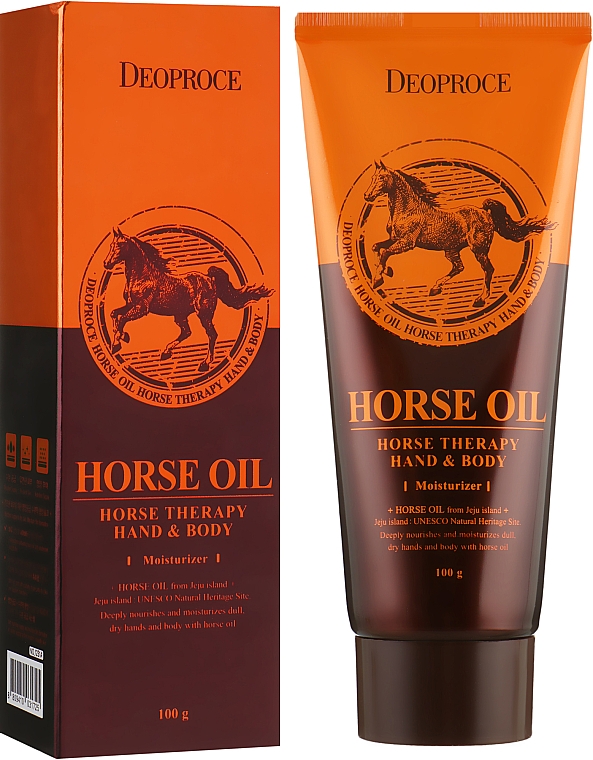 Крем для тіла і рук з конячим жиром - Deoproce Hand & Body Horse Oil — фото N1