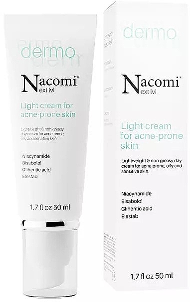 Легкий крем для проблемной кожи - Nacomi Next Level Dermo Light Cream For Acne-prone Skin — фото N1