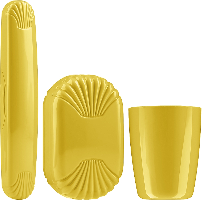 Туалетний набір 41372, жовтий, сіра сумка - Top Choice Set (accessory/4pcs) — фото N2