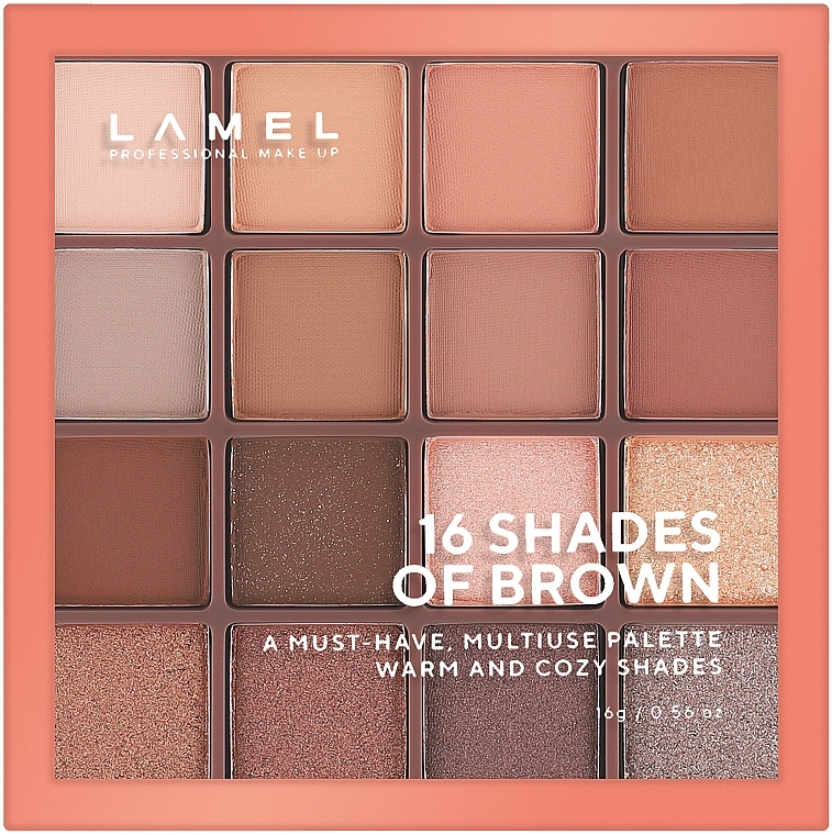 LAMEL Make Up Eyeshadow 16 Shades Of Brown