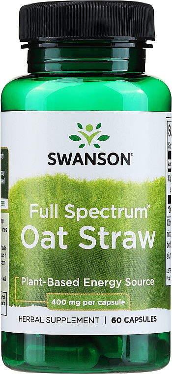 Харчова добавка "Вівсяна солома", 400 мг - Swanson Full Spectrum Oat Straw — фото N1