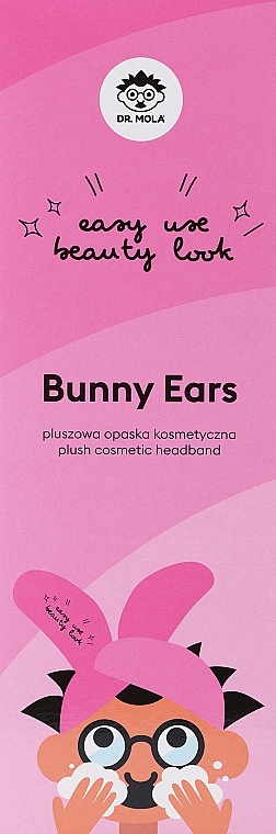 Косметическая повязка для волос "Ушки", светло-розовая - Dr. Mola Rabbit Ears Hair Band — фото N2