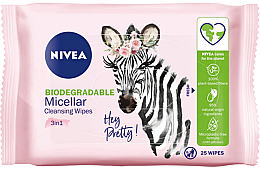 Парфумерія, косметика Біорозкладні міцелярні серветки для зняття макіяжу, 25 шт. - NIVEA Biodegradable Micellar Cleansing Wipes 3 In 1