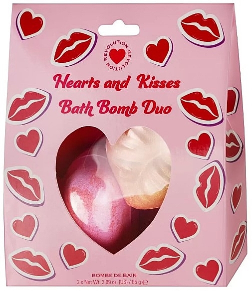 Набор - I Heart Revolution Hearts & Kisses Bath Bomb Duo Kit (bath/fiz/2х85g) — фото N1