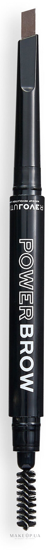 Автоматичний двосторонній олівець для брів - Relove By Revolution Power Brow Pencil — фото Dark Brown