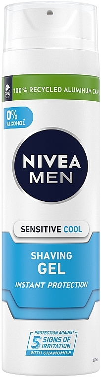 Охолоджувальний гель для гоління для чутливої шкіри "Миттєвий захист" - NIVEA MEN Sensitive Cool Barber Shaving Gel — фото N1
