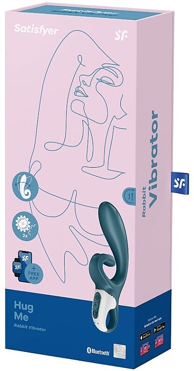 Вибратор-кролик, синий - Satisfyer Hug Me Rabbit Vibrator — фото N1