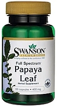 Харчова добавка "Лист папаї", 400 мг - Swanson Full Spectrum Papaya Leaf — фото N1