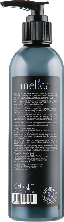 Бальзам-кондиціонер з екстрактом цибулі для пошкодженого і ослабленого волосся - Melica Organic — фото N2