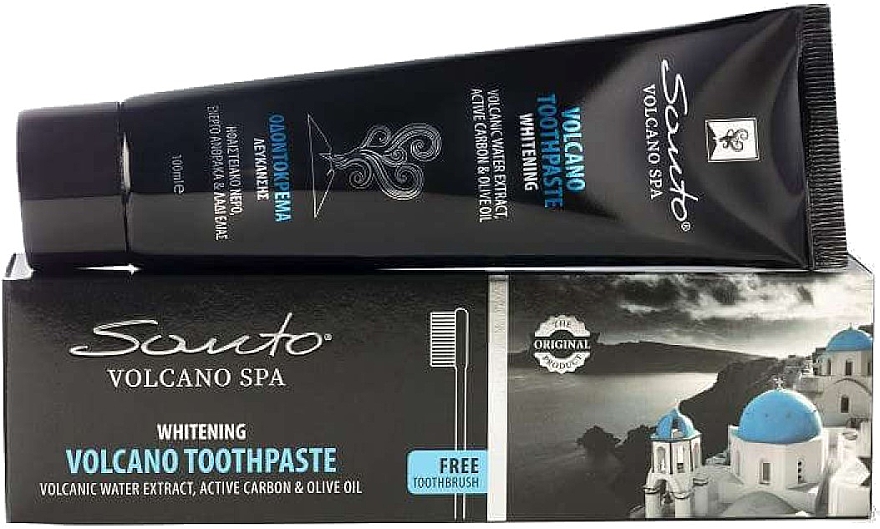 Відбілювальна зубна паста з активованим вугіллям - Santo Volcano Spa Whitening Toothpaste with Active Carbon — фото N1