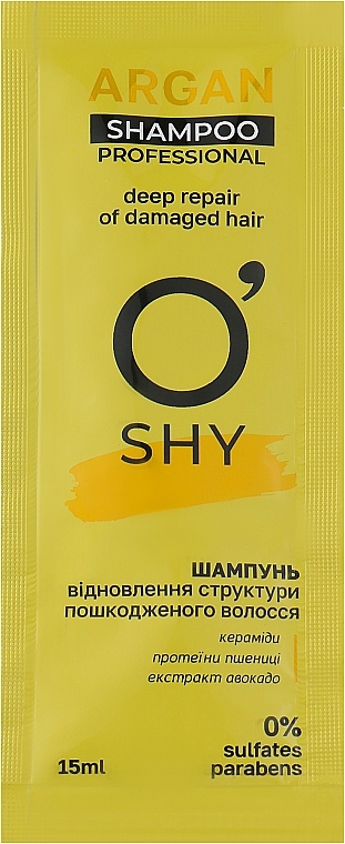Шампунь "Восстановление структуры поврежденных волос" - O'Shy Argan Professional Shampoo (пробник)