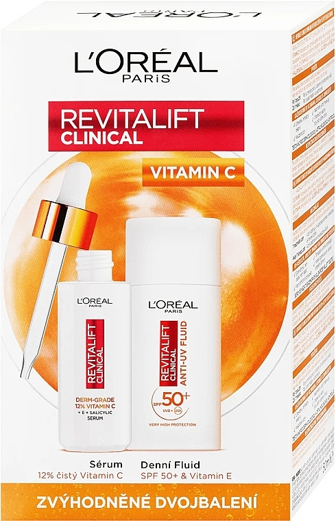 Набор - L'Oreal Paris Revitalift Clinical Vitamin C (serum/30ml + f/fluid/50ml) — фото N1